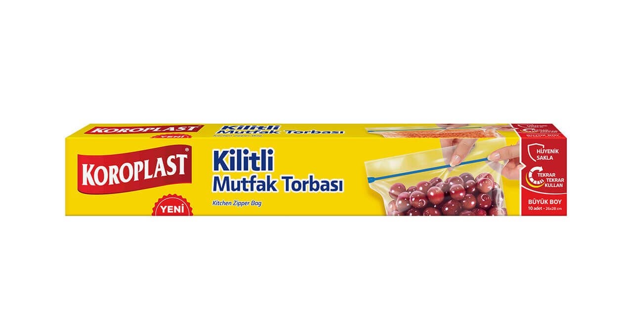 Koroplast Büyük Boy Kilitli Mutfak Torbası 10 Adet