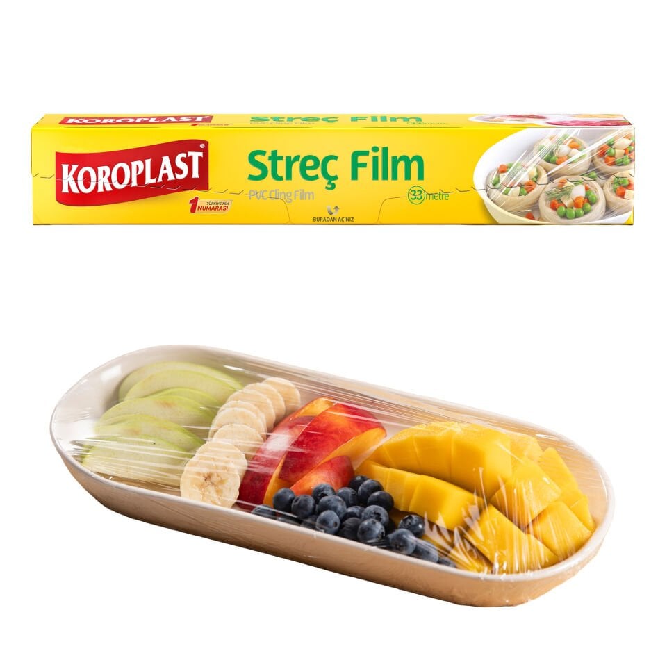 Koroplast Streç Film 33 metre, Şeffaf Gıda Saklama Streci, Taze Gıda Saklama Kullan At Streç Film 15 mt, Koku Hapsi Güçlü Tutuş
