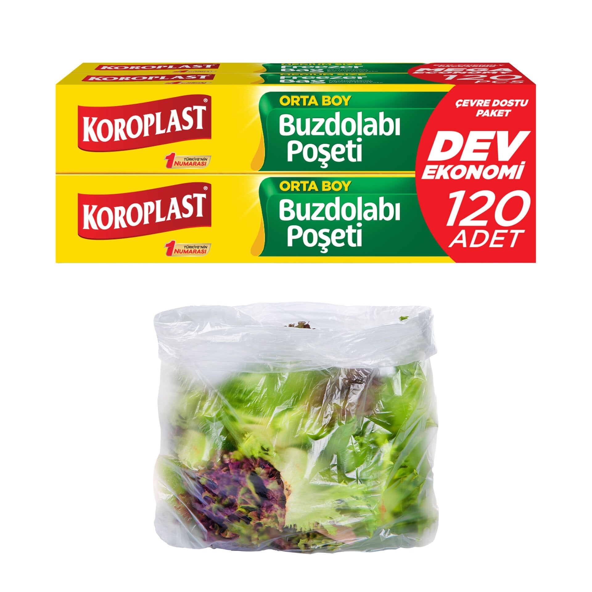 Koroplast Orta Boy Buzdolabı Poşeti Dev Paket 120 Adet