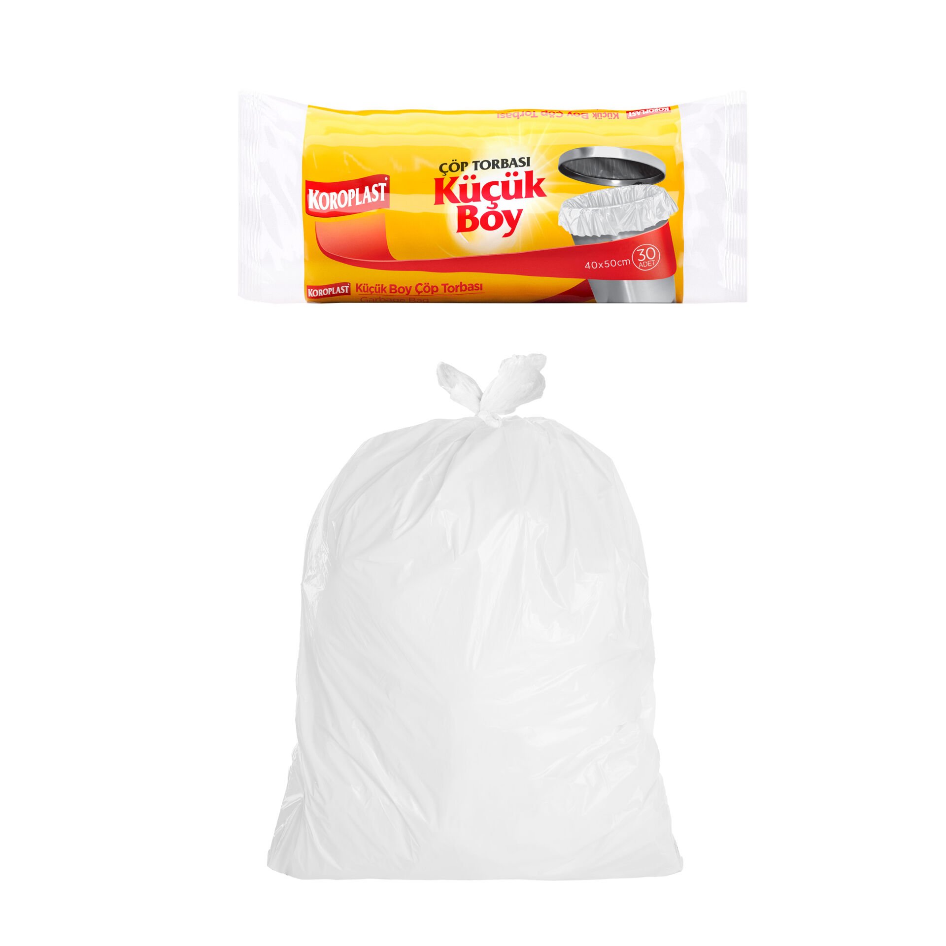 Koroplast Küçük Çöp Poşeti 30'lu, Güçlü Sızdırmaz & Yırtılmaz Dayanıklı Küçük Boy Çöp Torbası, Ev-Mutfak, İşyeri için Çöp Poşeti