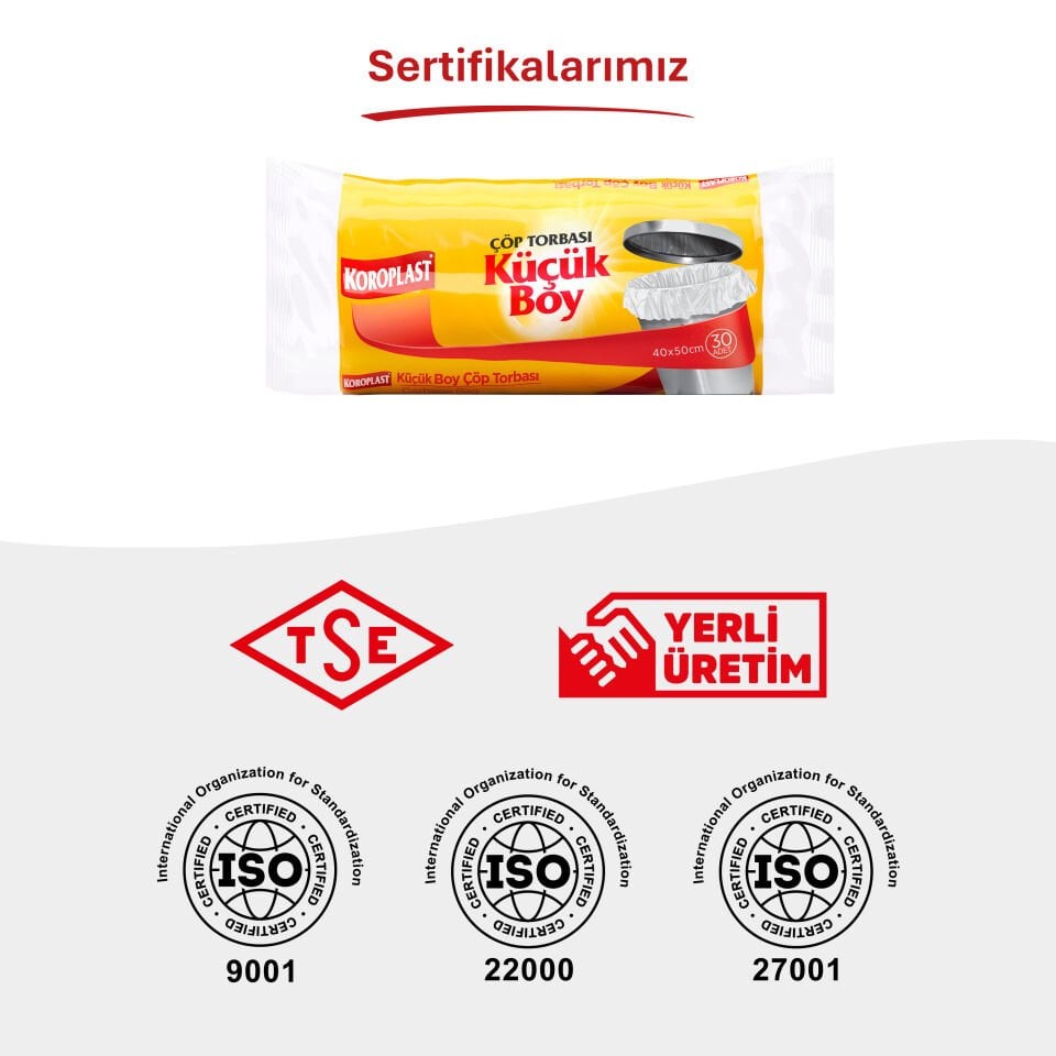 Koroplast Güçlü Küçük Boy Çöp Torbası 30 Adet