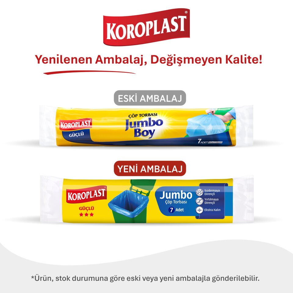 Koroplast Güçlü Jumbo Boy Çöp Torbası 10 Adet