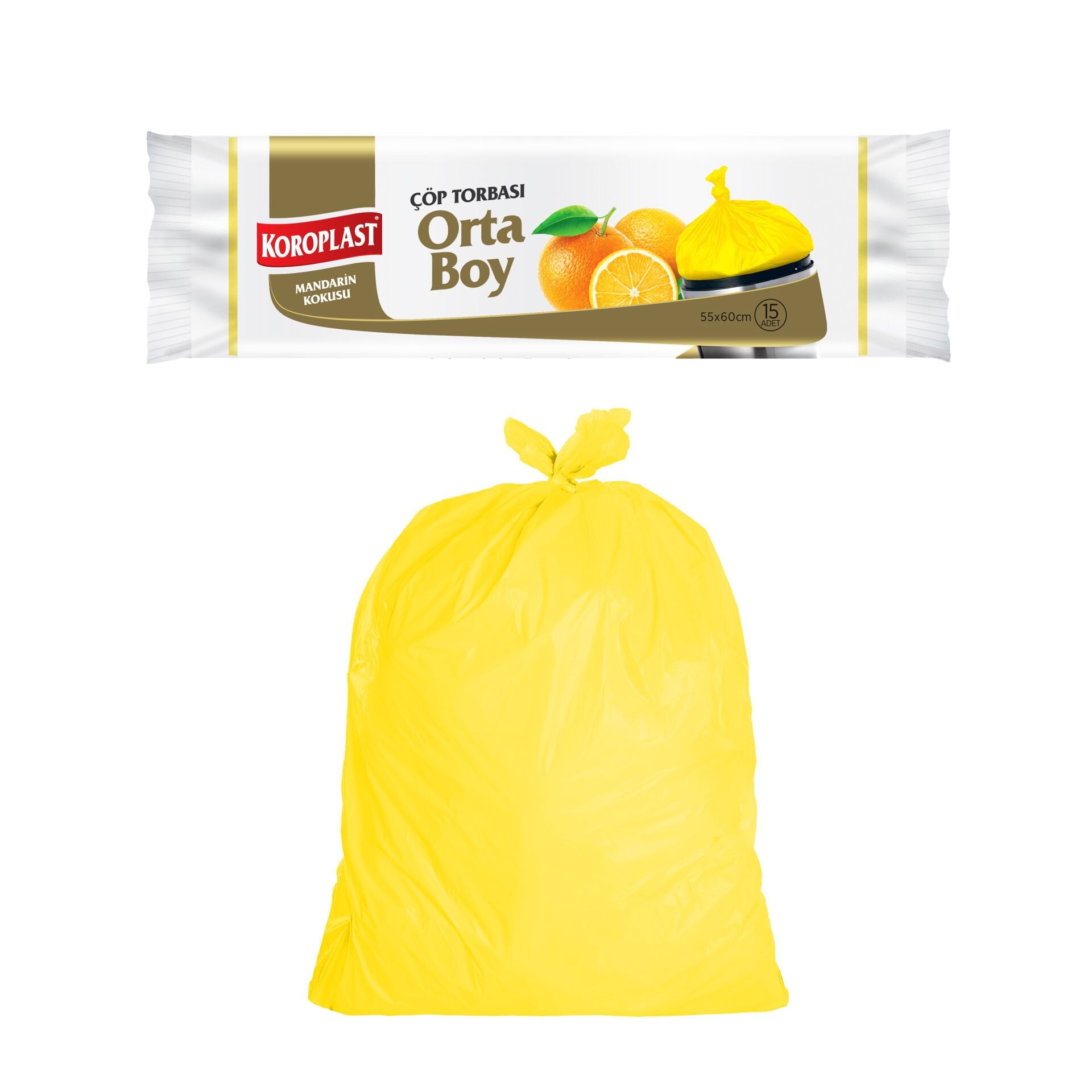 Koroplast Mandarin Kokulu Orta Boy Çöp Torbası 15 Adet