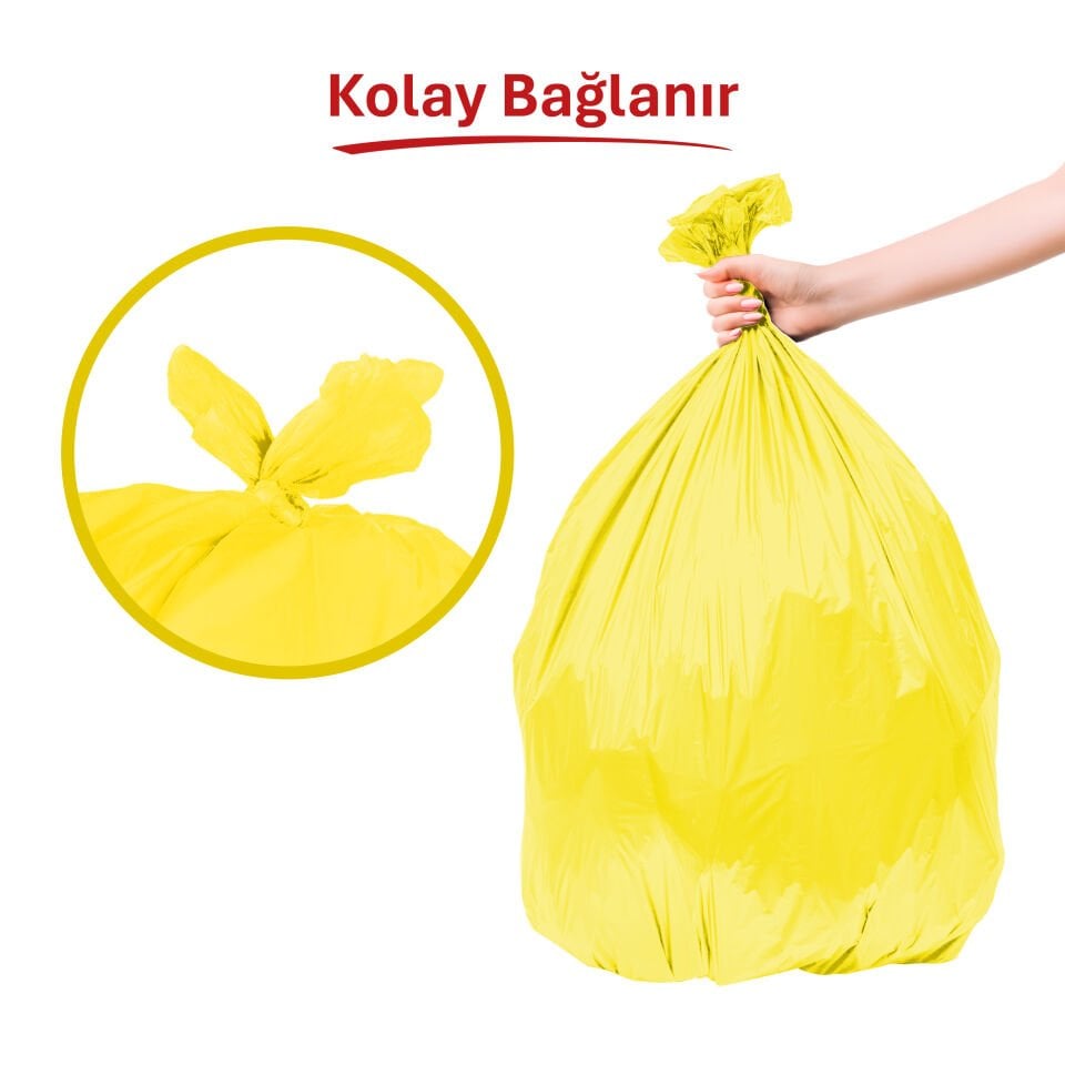 Koroplast Mandarin Kokulu Orta Çöp Poşeti 15'li, Güçlü Sızdırmaz & Yırtılmaz Orta Boy Çöp Torbası, Ev-Mutfak, İşyeri Çöp Poşeti