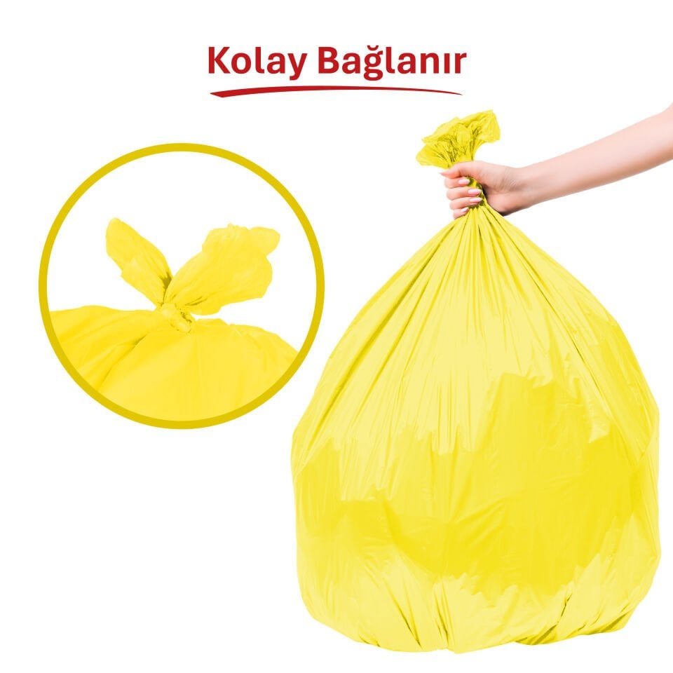 Koroplast Mandarin Kokulu Büyük Çöp Poşeti 10'lu, Güçlü Sızdırmaz & Yırtılmaz Büyük Boy Çöp Torbası, Ev-Mutfak, İşyeri Çöp Poşeti