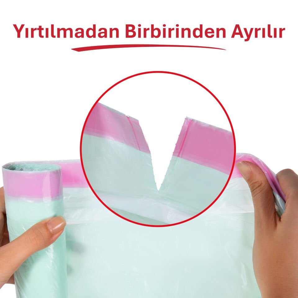 Koroplast Büzgülü Yasemin Kokulu Büyük Çöp Poşeti 10'lu, Ekstra Güçlü Yırtılmaz&Sızdırmaz Kolay Bağlanır Büzgülü Büyük Çöp Torbası