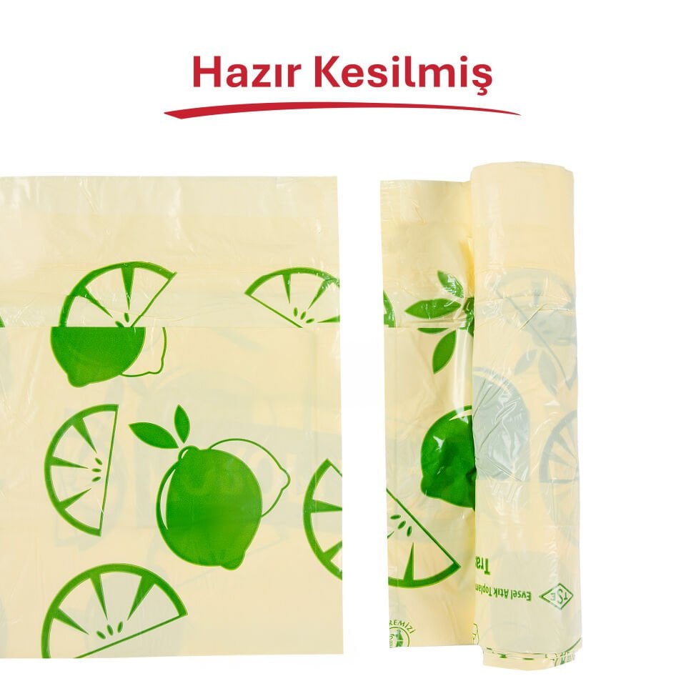 Koroplast Büzgülü Limon Kokulu Orta Çöp Poşeti 15'li, Hazır Kesilmiş, Maximum Güç Yırtılmaz & Sızdırmaz Büzgülü Orta Çöp Torbası