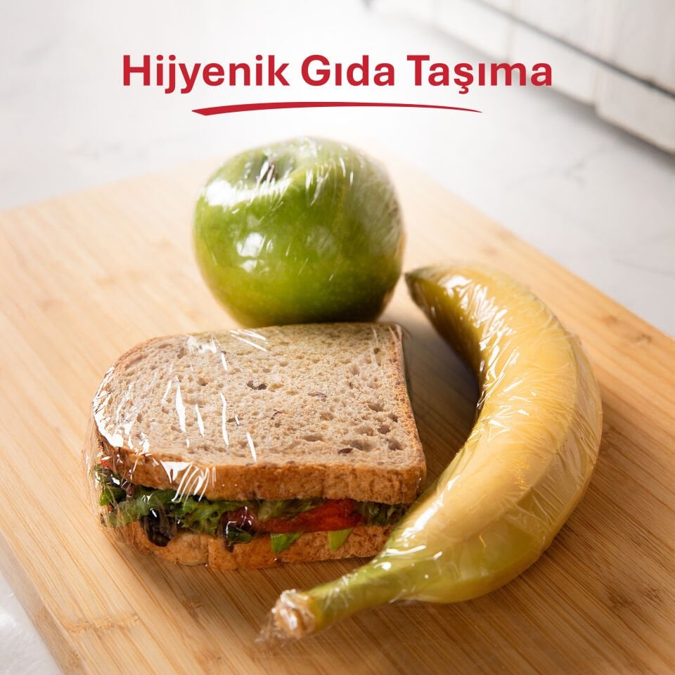 Koroplast Doğa Dostu Streç Film 25 metre, Şeffaf Gıda Saklama Streci, Koku Hapsi için Taze Gıda Saklama Kullan At Streç Film 25 mt