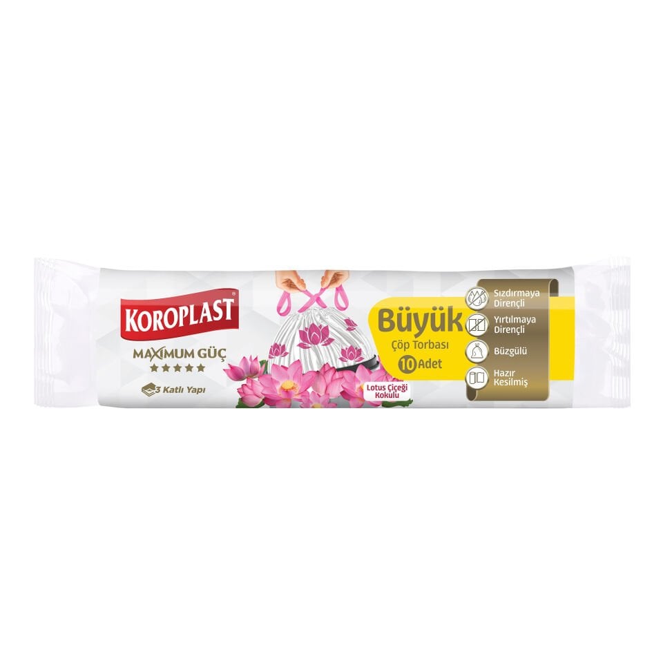Lotus Çiçeği Kokulu Maksimum Güç Çöp Poşeti Büyük