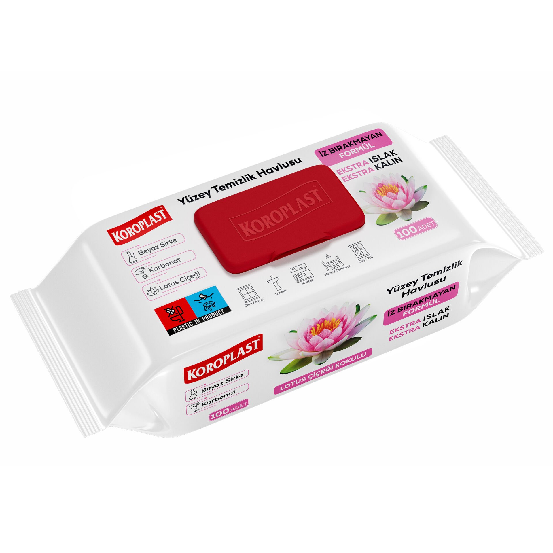 Koroplast Lotus Çiçeği Kokulu Yüzey Temizlik Havlusu 100lü