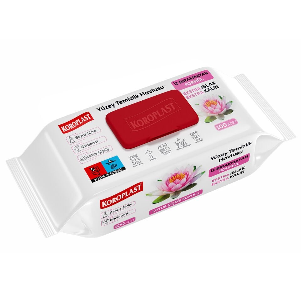 Koroplast Lotus Çiçeği Kokulu Yüzey Temizlik Havlusu 100lü